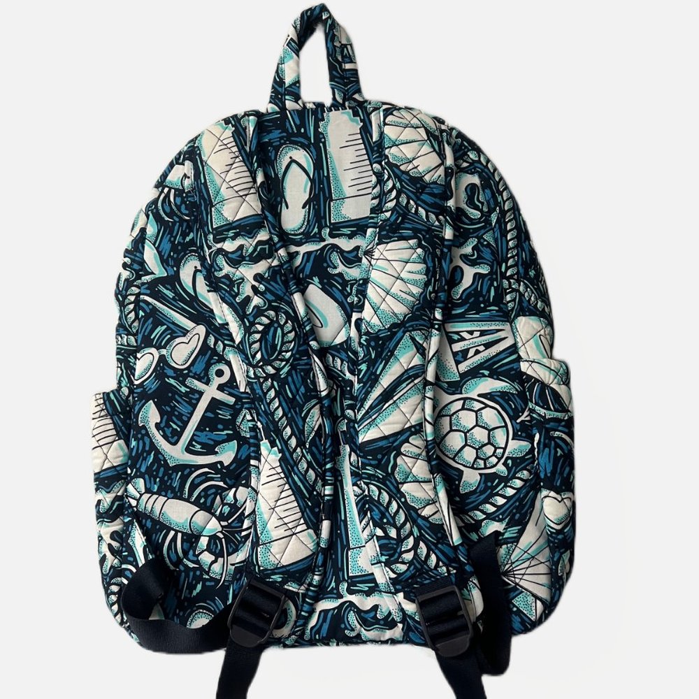VERA BRADLEY Essential Large Backpack - Shore Enough - Turtle - Nautical - NWT - Picture 2 of 5